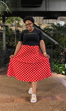 “Amy” A-Line Skirt- Red (Plus Size Available)